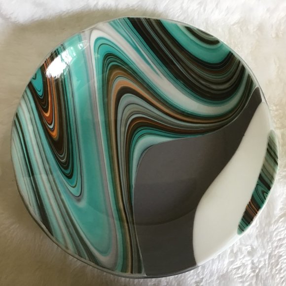 Art Glass Fused Bowl Slumped Glass - Picture 2 of 9